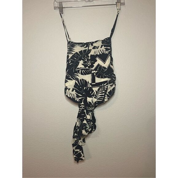 Le Superbe Black and White Floral Luau Tube Top NEW NWT - Picture 4 of 9